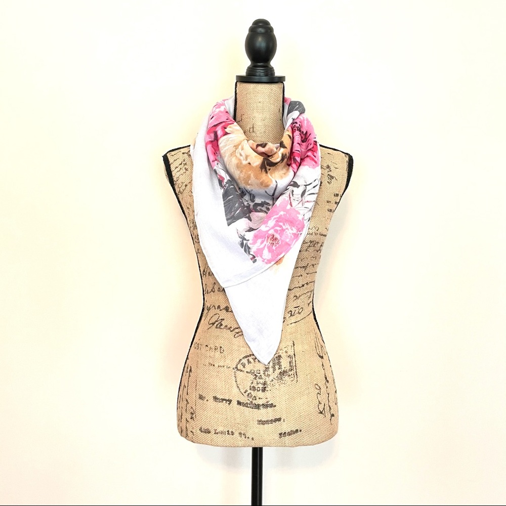 Floral Rectangle Lightweight Blanket Scarf